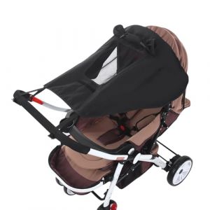 Pare-soleil Universel pour Poussette Auvent de Poussette Réglable Voile d'ombrage Landau Protégé du Soleil et du Vent Capote Ombrelle de Nacelle Imperméable Parasol Couverture de Soleil avec Hublot (YiluobeiEU, neuf)