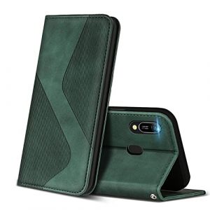 ZONNAVI Coque pour Huawei Y6 2019, Premium &Eacute;tui Housse en Cuir de Protection avec [Emplacements Cartes] [Magnetique], Clapet Folio Portefeuille pour Huawei Y6 2019 (Vert) (ZONNAVI, neuf)