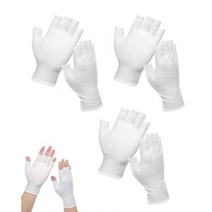 ZEXIJOW 3 Paires Gant Coton Hydratants Eczema,Gants de Travail Minces Contre N&eacute;vrodermite,Gants Protection l'ecz&eacute;ma pour Peau S&egrave;che et Sensible,Convient aux mains s&egrave;ches,Conception sans doigts-Blanc (Volumetech OU, neuf)