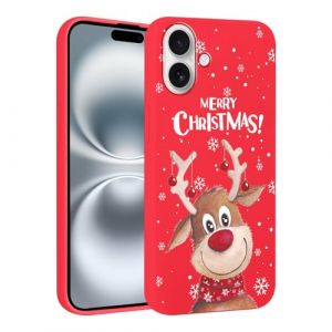 Vxinvnoi No&euml;l Coque pour iPhone 16 Plus, Etui en Rouge Silicone avec Collection Noel Dessin Anim&eacute; Motif Housse, Antichoc TPU Souple Bumper Protection Case pour iPhone 16 Plus 6,7", Cerf (FORSALOR TRADING, neuf)