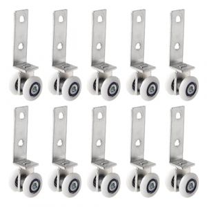 Lot de 10 roulettes de 20 mm, pour portes coulissantes, silencieuses, avec montage facile, utilisation polyvalente pour rideaux, portes d'armoire, suspension de tableaux (wangdalongdianzi, neuf)