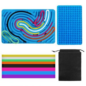 Sekfpnk Tableau d'activit&eacute;s sensorielles, jouets sensoriels en silicone avec sac de voyage et 20 cordes, tableau sensoriel pour enfants autistes, TDAH et troubles obsessionnels-compulsifs (daoluqianwantiaoyonghan, neuf)