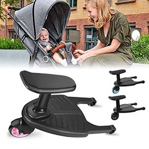 Planches À Roulettes Pour Bébé, Vihir Planche À Roulettes de Poussette, Avec Siege Planche debout pour sièg de connecteur amovible, Adaptée Aux Enfants de 2 À 6 Ans, Charge maximale 27 kg (Vihir EU, neuf)