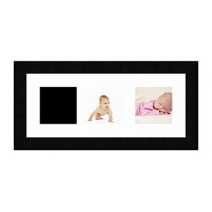 Cadres Photos pêle mêle multivues Super Blanc 3 Photo(s) 10x10 Passe Partout, Cadre Photo Mural 38x15 cm Noir, 3 cm de Largeur (RK Cadres, neuf)