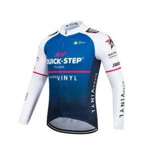 2023 Polaire thermique d'hiver Pro Team QUICK STEP Manches longues Maillot de cyclisme pour hommes, Veste de cyclisme de route plus chaude Vêtements de cyclisme à séchage rapide (5XL) (Cyclist Home Store, neuf)