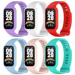 CHULN 6 Pièces Bracelet Compatible avec Xiaomi Smart Band 9 Active et Redmi Smart Band 3, Bracelet de Remplacement en Silicone Réglable pour Xiaomi Smart Band 9 Active.(No host) (TianQJ Tech EU, neuf)