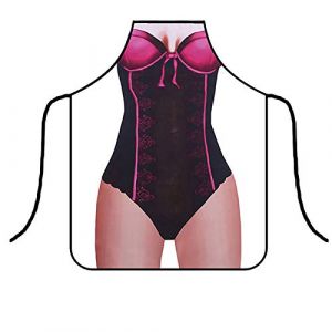 Tablier de Cuisine Homme Créatif Tablier Cuisine Homme Humour Tabliers Barbecue pour Homme Femme Étanche Réglable Tablier Barbecue Sexy Tablier de Cuisine Fun Fête Idée Cadeau Anniversaire BBQ (A-12) (HUAOPYU, neuf)