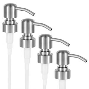 ALTGLAS Pompe pour Distributeur de Savon Liquide 'Zagreb' - 4 Pi&egrave;ces de Pomps de Rechange ou pour Upcycling en Acier INOX avec Filetage de 28 mm (Argent Bross&eacute;) (ALTGLAS Upcycling, neuf)