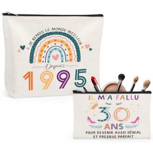 Giftota Cadeau Femme 30 Ans, 2 Pack Trousse Maquillage Femme Trousse de Toilette Voyage, Cadeau Anniversaire 30 Ans Femme (Giftota FR, neuf)