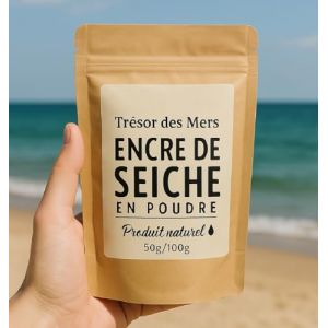 Poudre d&rsquo;Encre de Seiche 100% Naturelle &ndash; Saveur Umami Intense & Colorant Culinaire pour Plats de Fruits de Mer, Risottos & P&acirc;tes et Autre Recette- Colorant alimentaire 100% naturelle (100 grammes) (NORALIA, neuf)