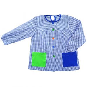 Etrexonline Tablier d'&Eacute;cole et Manches Longues avec Boutons pour Enfant 4-5 Ans, Tablier Artisana avec 2 Poches Enfants, Blouse Peinture Enfant pour l'&Eacute;cole - Bleu (Etrexonline, neuf)