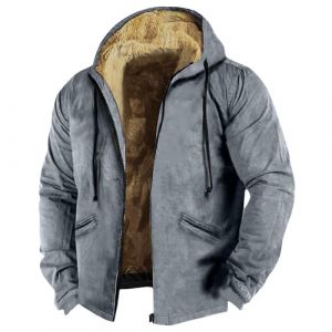 Manteaux Homme Veste Cuir Homme Grande Taille Mi Saison Manteaux Polaire Cardigan Molleton Capuche Blouson Interieur Cargo Ski Matelassée Kleidung 2#Gris M (SHONTON, neuf)