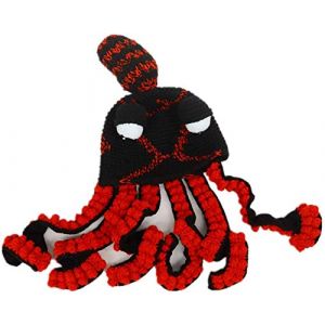 Bprtcra Bonnet tricot&eacute; &agrave; la main, adulte unisexe dr&ocirc;le avec un dessin anim&eacute; de pieuvre &agrave; longues tentacules et yeux, bonnet pour cosplay, chapeau de f&ecirc;te (type B) (Five video game, neuf)