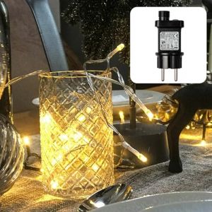 hellum Guirlande lumineuse LED pour l'extérieur et l'intérieur - 120 LED blanc chaud avec minuterie - 11,9 m d'éclairage + 5 m de câble - Guirlande lumineuse à alimentation électrique - Câble (Hellum Direkt, neuf)