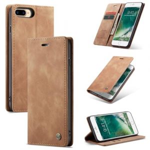 Ottcooed Coque pour iPhone 8 Plus/iPhone 7 Plus, Etui Protection Housse Premium en Cuir PU, Emplacements Cartes Magn&eacute;tique Pochette de Portefeuille Flip Case pour iPhone 7 Plus / 8 Plus - Marron (Huataipeng, neuf)