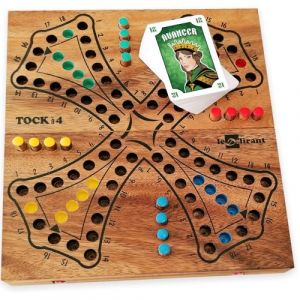 LEDELIRANT - Jeu de Tock à 4 Joueurs - Inclus 54 Cartes CARTATOC - Fabrication Artisanale en Bois d’Acacia Massif – Marque Française - à Partir de 6 Ans - Jeux de Société Familial. (Le Délirant, neuf)