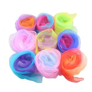 24 PCS Foulard De Jonglage,Colorées écharpes à Jongler Carré Foulards,60 X 60 Cm Foulards De Danse Enfant Carré Foulard écharpes,Pour Jardin D'enfants Et Adultes En Jonglerie Danse Des Tours De Magie (ZhuFeidz-eu, neuf)