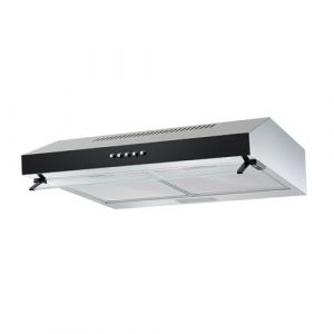 Hotte aspirante Respekta à encastrer/Hotte aspirante à encastrer de 60 cm/Boîtier en métal avec façade en verre noir/Fonction d'extraction et de recyclage de l'air / CH16060SGB / B / 60-68 dB (kitchcom, neuf)