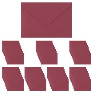 WYAN Mini Enveloppes - Lot de 50 pcs 15.5 x 10.5 cm Bourgogne Enveloppe Flip classique, Enveloppes Adh&eacute;sives, Enveloppe Carr&eacute;es Kraft, pour Mariage de Cartes (Carte non incluse) (Livst, neuf)