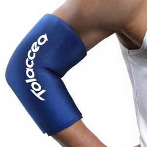 Poche de Glace Genou ou Coude pour Th&eacute;rapie chaude et froide, Poche de froid flexible de manchon de compression froid Gel r&eacute;utilisable pour soulager la douleur au coude(Bleu, S)(1 Pi&egrave;ce) (TOLACCEA, neuf)