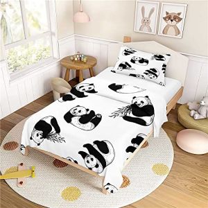 Morbuy Parure de Lit 90x190 Enfant - Panda Housse de Couette 90x190 et Taie d'oreiller 40x60 cm - Dessins animés Housses de Couettes Enfant Doux Ensemble de Literie en Microfibre (Morbuy, neuf)