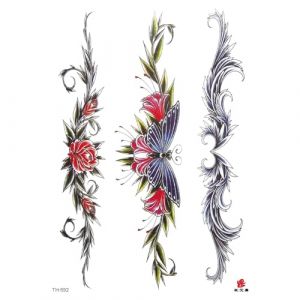Tatouage Temporaire Imperméable Autocollant Papillon Fleur Aile Faux Tatto Flash Tatoo Tatouage Temporaire Taille Poitrine for Femmes Fille, Nouveaux Autocollants De Tatouage Temporaire for Hommes, Fa (FJJBMSSCED-US, neuf)