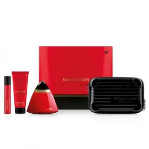 Mauboussin - Coffret Prestige In Red : Eau de Parfum 100ml, Lait Corps 75ml, Travel Spray 20ml & Sac Bandouli&egrave;re (MB Parfums, neuf)