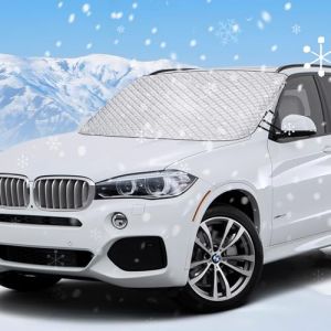 Couverture Pare Brise Voiture, Bâche Pare Brise Protection, Pare-Soleil Anti Givre Neige Anti Glace UV Soleil, Couverture Repliable Universelle pour la Plupart des Voitures et SUV 179x122x140CM (UNIQU-EU, neuf)