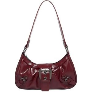 Sac Y2K, Shoujo Y2K Bag, Sac a Main Vintage, Petit Sacs a Main, Sacs &agrave; Porte des Ann&eacute;es 2000, Bag &agrave; Porte Esth&eacute;tique, Adapt&eacute; &agrave; un Usage Quotidien, F&ecirc;tes, S&eacute;ances Photo, Cadeaux (Cuir PU Bordeaux) (WuDingWenHua, neuf)