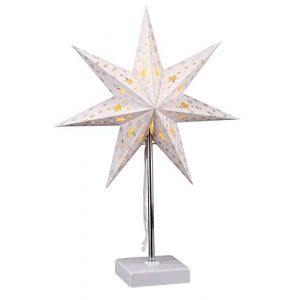 Lampe de table LED en forme d'&eacute;toile de No&euml;l - 35 x 47 cm - Lumi&egrave;re &eacute;toile avec 8 LED blanc chaud - fonctionne avec piles (Special-trends, neuf)