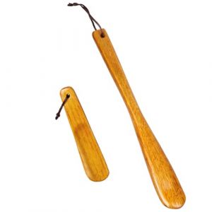 AYBUY 2pcs Chausse Pied Long Bois, Extra &agrave; Manche Long Chausse Pieds, Shoe Horn Chausses-pied, Avec Corde et Trous Suspendus, pour Hommes, Femmes, Enfants, Bottes et Les Chaussures (withchance, neuf)