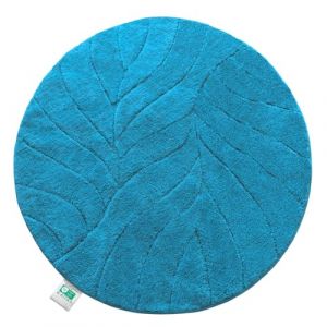 KARAT Tapis de Bain Rond, Doux et Antid&eacute;rapant &ndash; S&eacute;chage Rapide, Lavable &agrave; 40&deg;C, Certifi&eacute; Oeko-TEX &ndash; Sortie de DoucheMoelleux pour Salle de Bain et Toilettes &ndash; Mod&egrave;le Maris, Turquoise &Oslash; 120 cm (Velvet Trading, neuf)