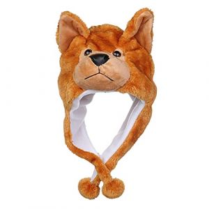 JK Home Bonnet Animaux Chapeau Ski Peluche Adulte Enfant Echarpe Capuche Oreilles D&eacute;guisement Cosplay Chien (JK Happy Shopping, neuf)