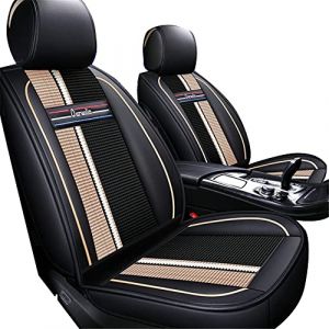 Muchkey Housses de si&egrave;ge Avant pour Toyota Tundra 2 Places Protection Siege en Cuir PU Imperm&eacute;able Si&egrave;ges Auto Noir-Beige (Muchkey, neuf)