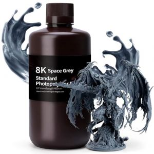 ELEGOO 8K Standard Resine 1000g Gris Sid&eacute;ral, UV 405nm R&eacute;sine pour Saturn 2 LCD Imprimante 3D Photopolym&egrave;re Durcissement Rapid (YC TECK, neuf)