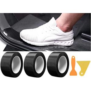 3 Pi&egrave;ces Film de Protection Universel pour Seuil de Porte de Voiture, Autocollant Fibre de Carbone Protecteur de Pare-Chocs, Protection Seuil Porte de Voiture Protecteurs de Jante (5cm x 3M) (TuswagnEU Store, neuf)