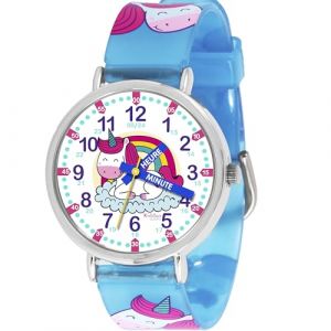 Kiddus Montre Éducative pour Enfant. Bracelet Fille Garçon. Time Teacher Analogique avec Exercices pour Apprendre à Lire Heure. Bracelet Licorne (Kiddus, neuf)