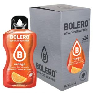 Bolero ORANGE 24x3g | Jus en poudre sans sucre, édulcoré à la stévia + vitamine C | pour enfants et sportifs | sans gluten, végétalien | saveur d'orange (Bolero Adria, neuf)