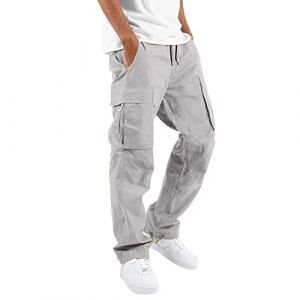 Pantalon Homme en Lin Pantalon Court en Lin pour Homme Pantalon De Plage Homme Pantalon pour Homme en Coton Et Lin Yoga Kaki Pantalon en Tissu pour Hommes (jajd, neuf)