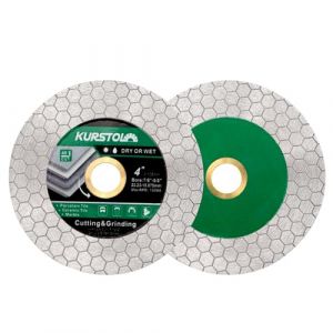 KURSTOL Lot de 2 lames de scie diamant pour carrelage de 105 mm - Double usage - Pour couper et meuler des carreaux de c&eacute;ramique, porcelaine, granit, marbre (YZKS TOOLS, neuf)