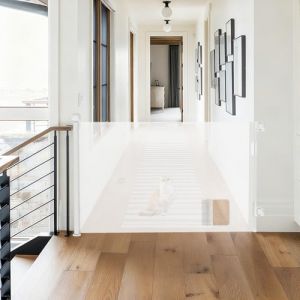 Barriere de Securite Enfant Extensible,Barriere de Securite Chien,pour Escaliers,Couloirs,Int&eacute;rieur et Ext&eacute;rieur,avec Trou pour Chat, pour Les Escaliers/Portes/Couloirs,86 x 150 cm (Blanc) (B) (Hechheu, neuf)