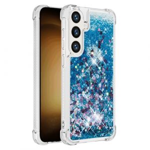 Coque de t&eacute;l&eacute;phone antichoc pour Samsung Galaxy S25 avec sable mouvant liquide, paillettes et c&oelig;urs flottants, coque en TPU double couche renforc&eacute;e aux 4 coins, protection de t&eacute;l&eacute;phone s&eacute;curis&eacute;e (Zoogoo, neuf)
