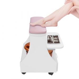 Chariot de bain avec repose-pieds : chariot &agrave; roulettes &agrave; 2 &eacute;tages pour p&eacute;dicure et manucure, avec 4 roues universelles, capacit&eacute; de charge 50 kg, id&eacute;al pour le salon (rose) (HLONGG, neuf)