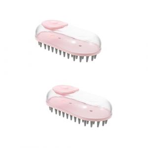 BESPORTBLE 2 Pièces brosse de bain pour animaux de compagnie accessoires pour chiots bain de chien brosse à chat fournitures de chat brosse pour chien de salle de bain brosse chat abdos rose (Breeze & Leaves, neuf)