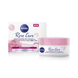 NIVEA Soft Rose Crème de jour 24 h (50 ml), soin du visage à l'eau de rose et à l'hyaluron, crème légère pour le visage pour une peau lisse et délicate, crème hydratante (AR First Aid, neuf)