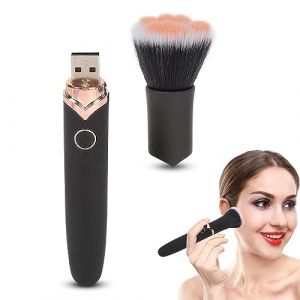 Brosse de Maquillage rotative électrique, 10 Vitesses Vibration Patte de Chat Motif USB Charge Brosse Visage Brosse Blush pour Le Maquillage Quotidien (Orfaty, neuf)