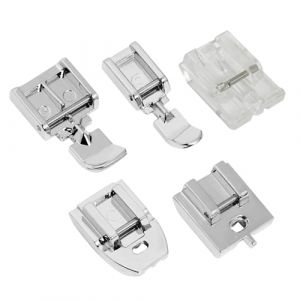 Pied de Biche Machine a Coudre, 5 Pcs Pieds-de-Biche à Fermeture Éclair pour Machine à Coudre, Pied Presseur à Fermeture Invisible, pour Machines à Coudre Brother, Elna, Toyota, Singer (DAOLIANGKEJI, neuf)