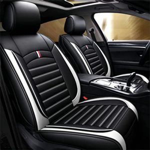 Muchkey Housses de Siège de Voiture Avant pour BMW X1 X2 X3 X4 X5 X6 Housse de Sieges Auto pour Conducteur et Passager Accessoires Interieur Couleur Noir Blanc (Muchkey, neuf)
