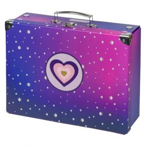 Baagl Valise pour enfants pour jouets et fournitures scolaires, valise en carton, valise à jouets, valise de jeu, valise pliable pour enfant, valise pliante avec poignée en métal, cheval cœur (PRESCO GROUP A.S., neuf)