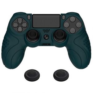 playvital Protection pour ps4 Coque Manette,Housse Silicone avec Capuchon Joystick pour ps4 Slim Pro Controller Skin Cover-Vert,Guardian Edition (Game Skindecal Store, neuf)